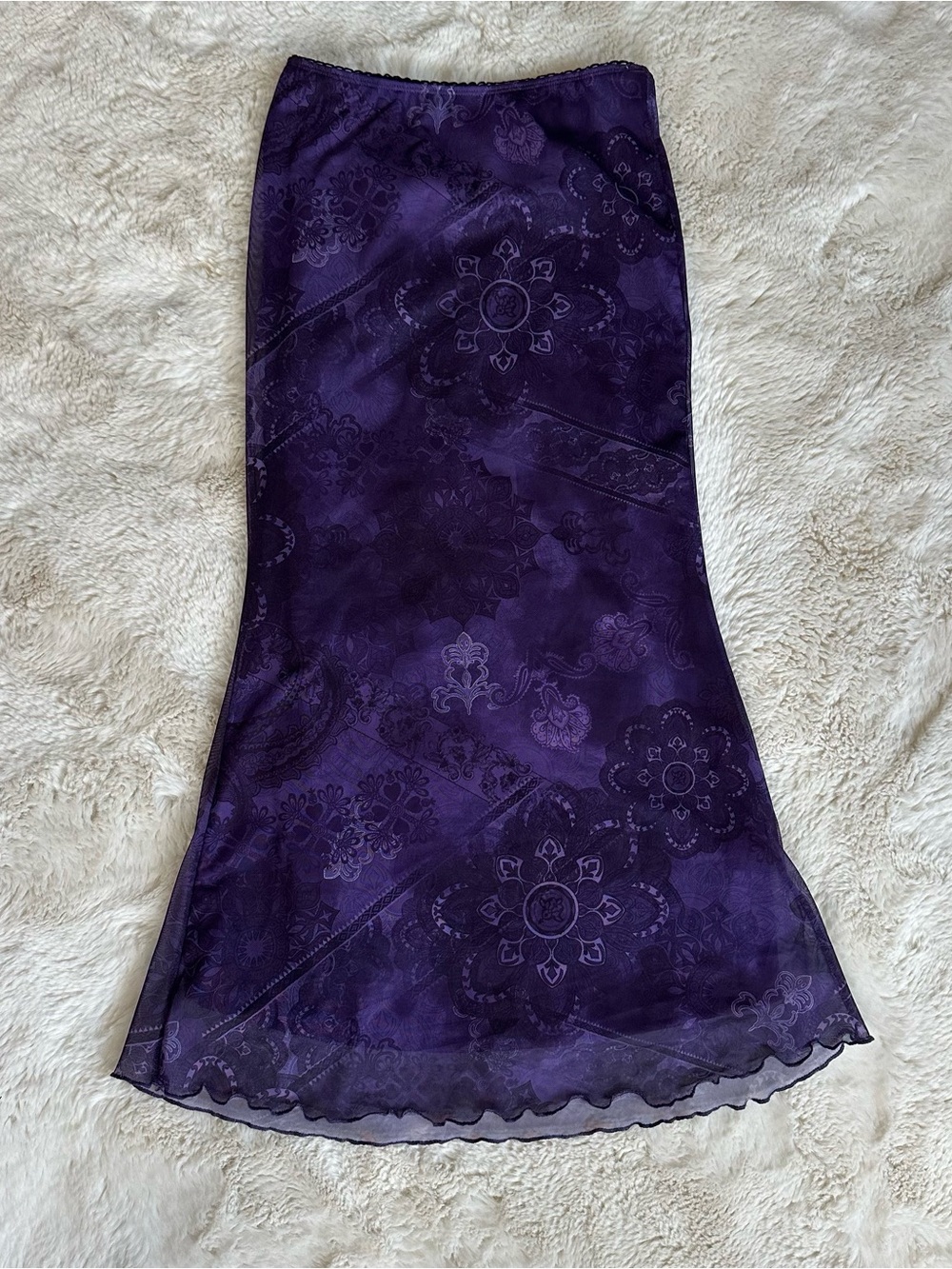 Deep Purple Floral midi hippie Skirt